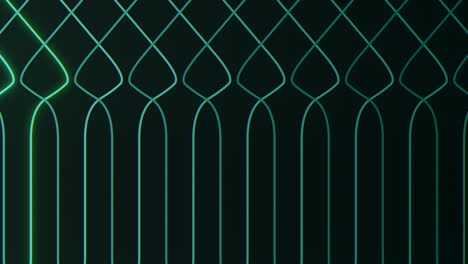 vibrant neon pattern green lines on black background