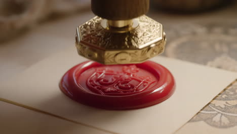 creating a traditional wax seal on a document