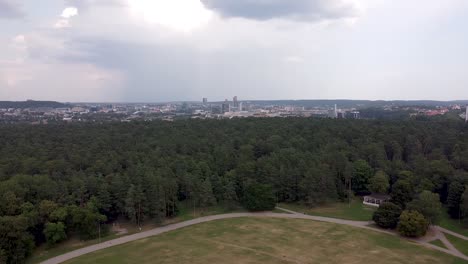 City-scape-from-the-park-of-a-Vilnius,-Capital-of-Lithuania