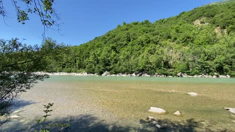 serene river landscape in the mountains