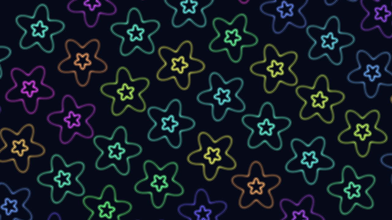 kaleidoscopio estrellado en el patrón de estrellas de colores vibrantes negras