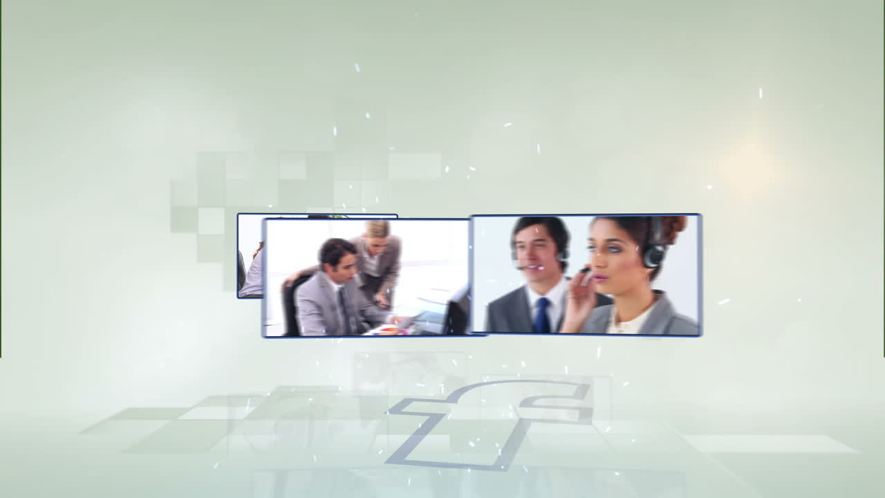 비즈니스 비디오가 f 위로 돌아갑니다.