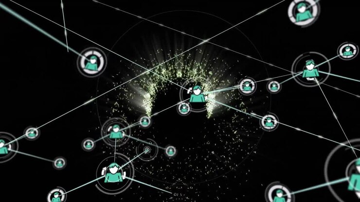 Animation of network of connections over circles