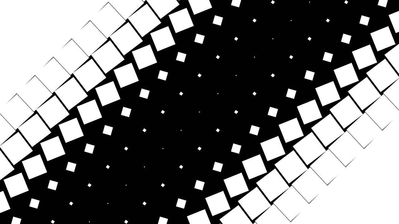 Dynamic Black and White Geometric Squares Transition