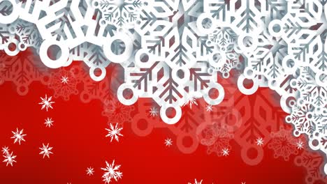 Animation-of-christmas-decorations-on-red-background