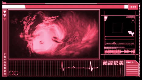 digital interface showing interior of vein with flowing blood