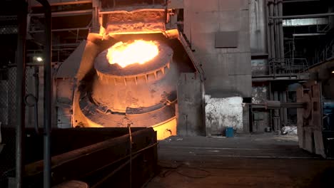 steel mill furnace in operation