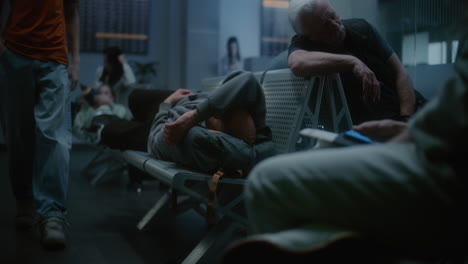 passengers waiting at airport