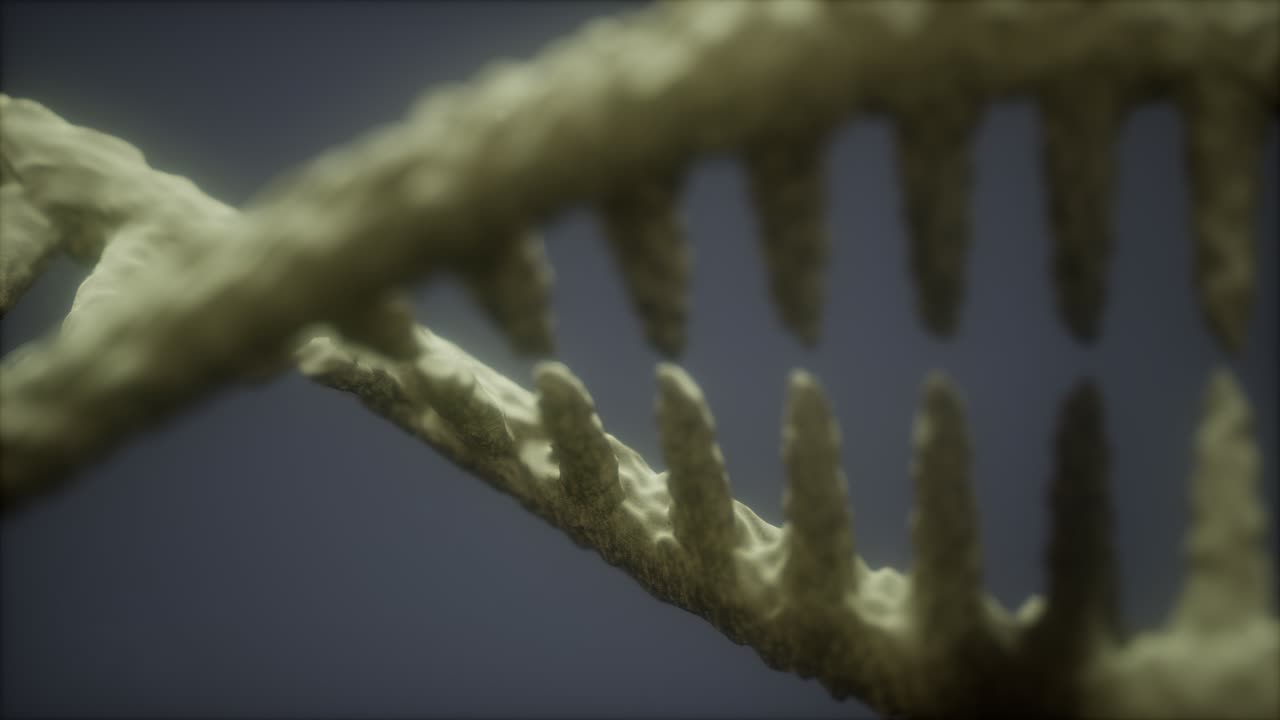 яркие частицы 3d-рендер днк