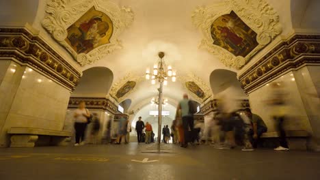 busy metro station in moscow