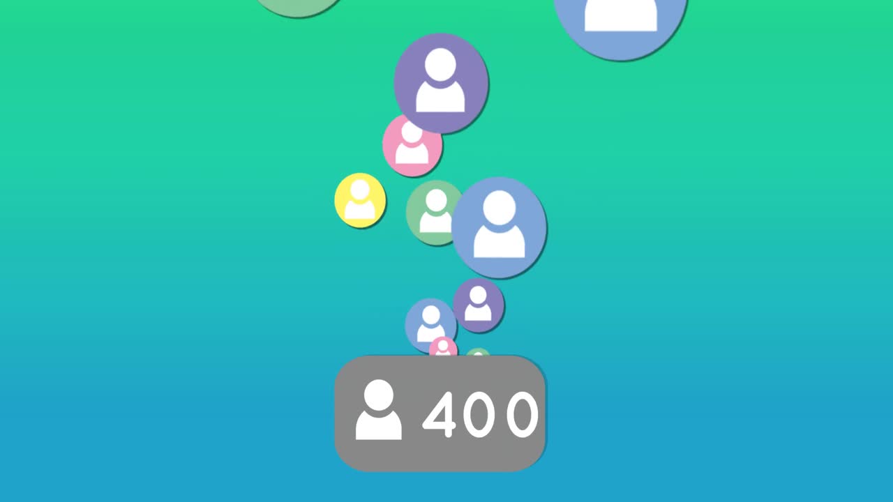 Floating person icons 4k