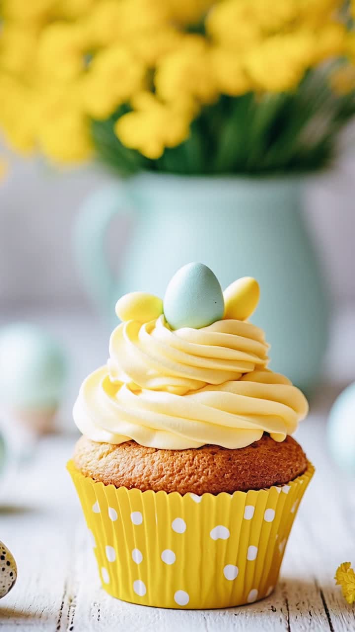 Easter Cupcake with Pastel Eggs