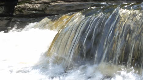 beautiful flowing waterfall cascade yorkshire on sunny day 2