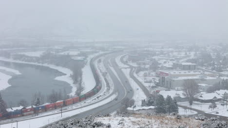 Aerial-View-of-Kamloops'-Icy-Highway-Dance