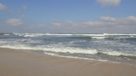 waves crashing on the shore