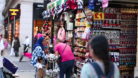 a busy street vendor selling various items