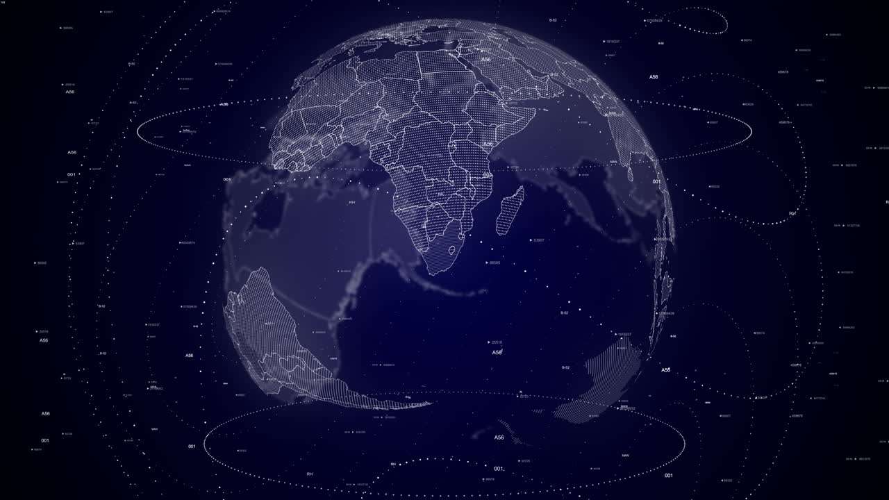 globo digital girando, haciendo zoom en el país de sudáfrica