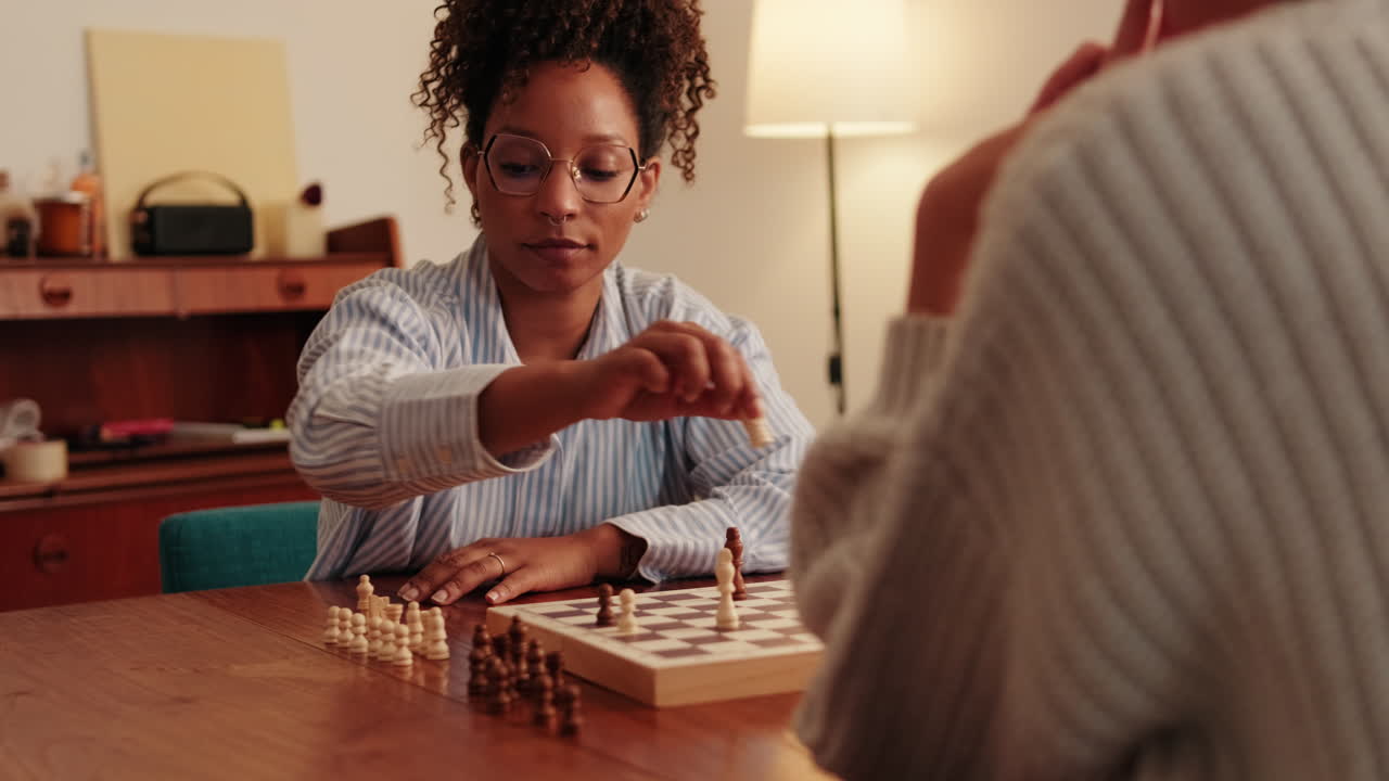 Friends Playing Chess at Home