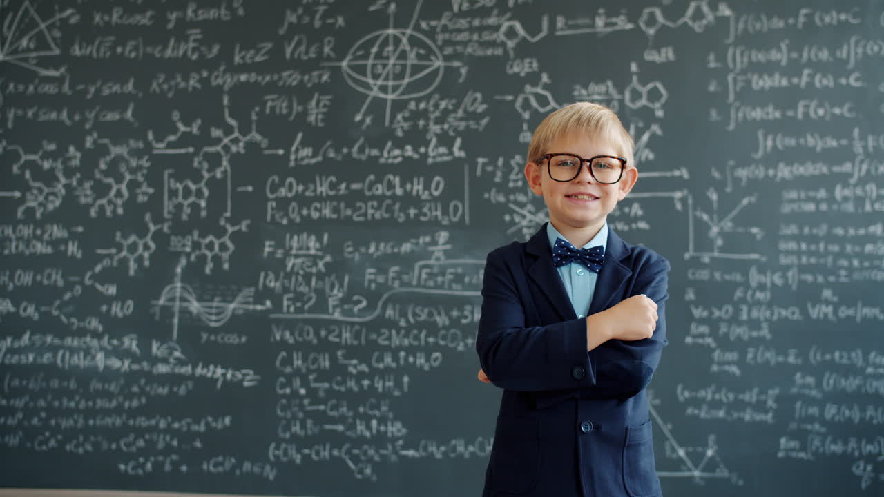 Smart Boy in a Classroom