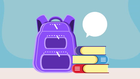 backpack and books