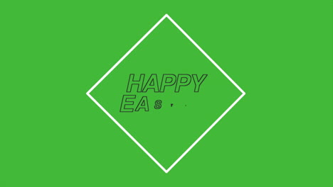 happy easter in frame on green modern gradient