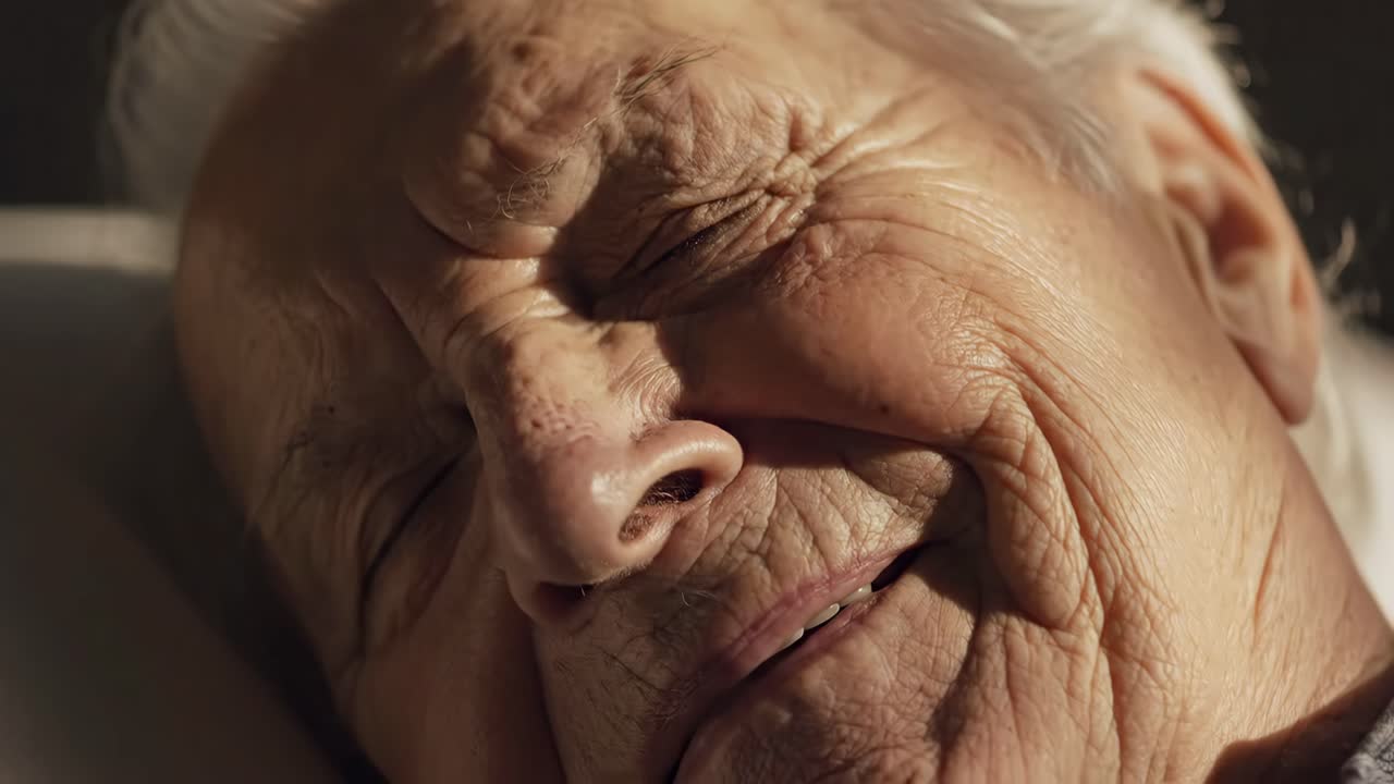 Primo piano del volto di una persona anziana