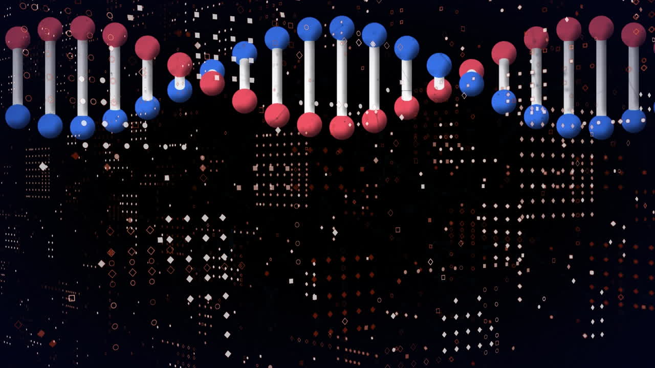 3d 모델 dna  ⁇ 과 데이터 처리의 애니메이션, 검은색