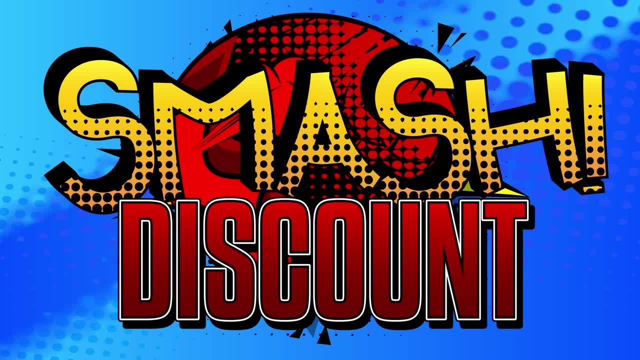 animación de publicidad de venta de cómics. oferta especial, descuento, compras, concepto de negocio minorista de tiendas.