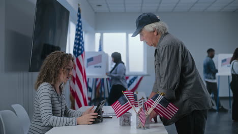 voting at a polling station