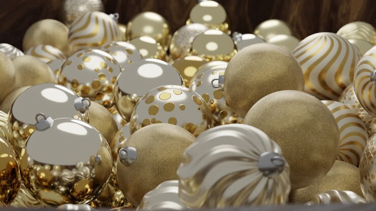 Golden Christmas Ornaments