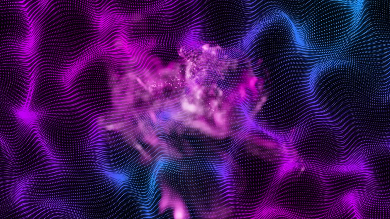 animación de formas y líneas púrpuras sobre fondo negro