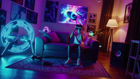 vr gamer at home