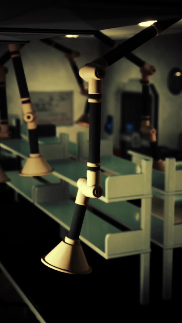 깨하고 살균된 작업 공간을 가진 미래의 실험실입니다.