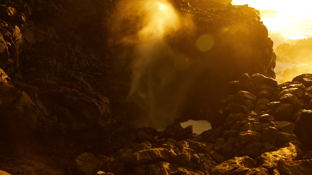 Golden Sunset Over Volcanic Coastline