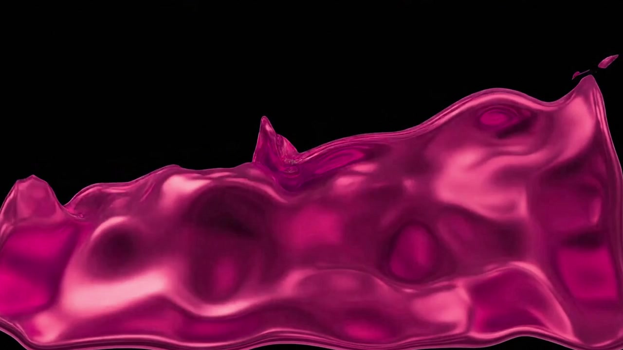 Superficie liquida rosa astratta che increspa e schizza