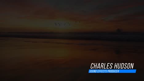 sunset beach scene with text overlay