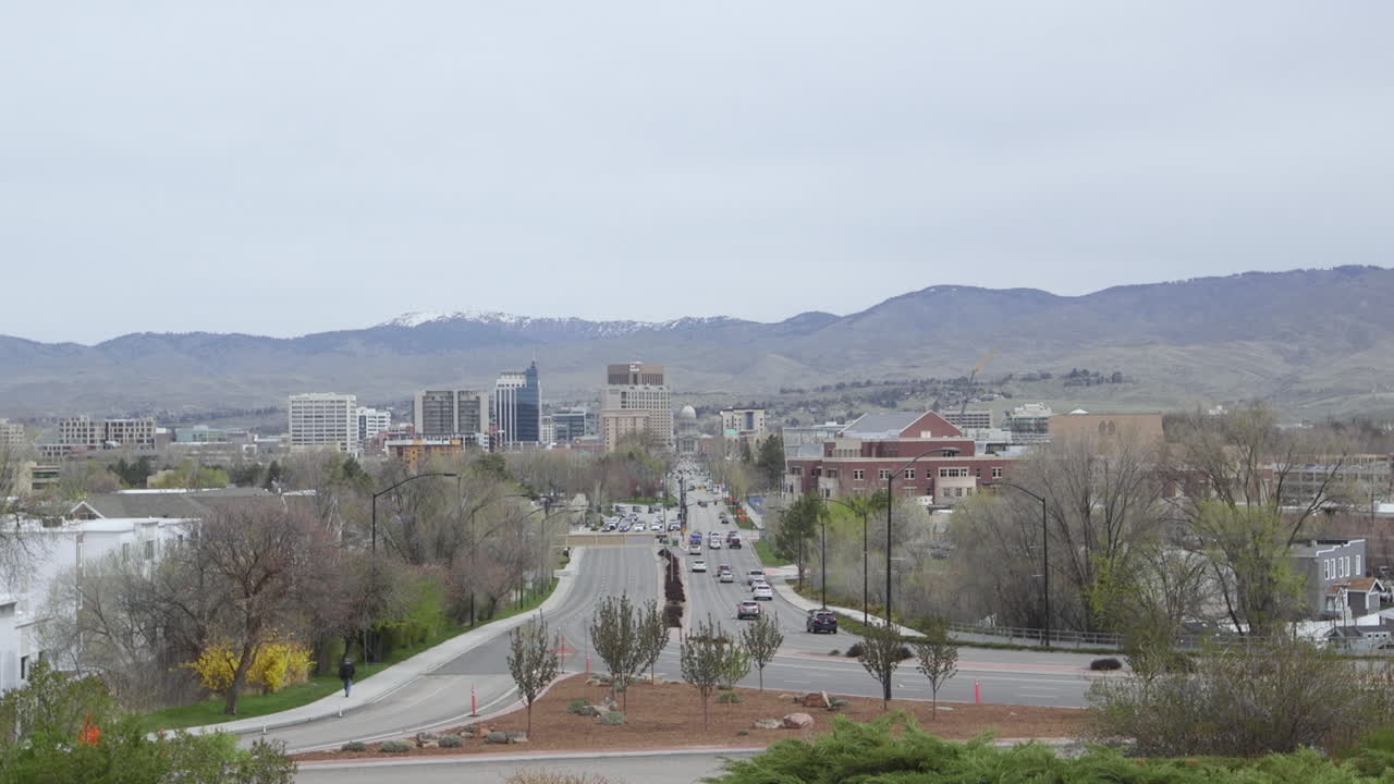 보이시 아이다호 시내 establising 샷입니다. 와이드 샷