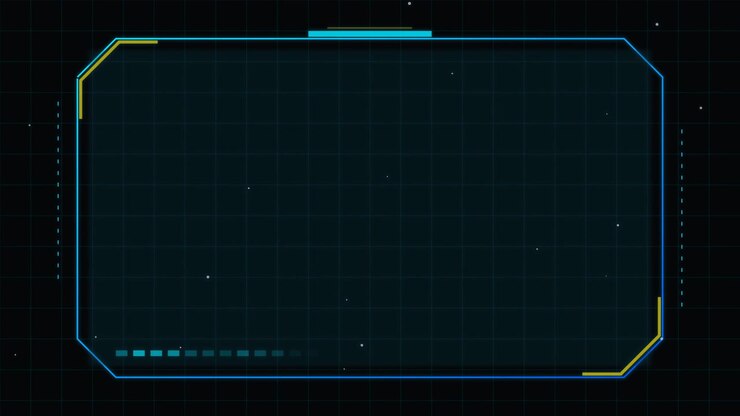 Futuristic Digital HUD Interface Frame with Grid Background