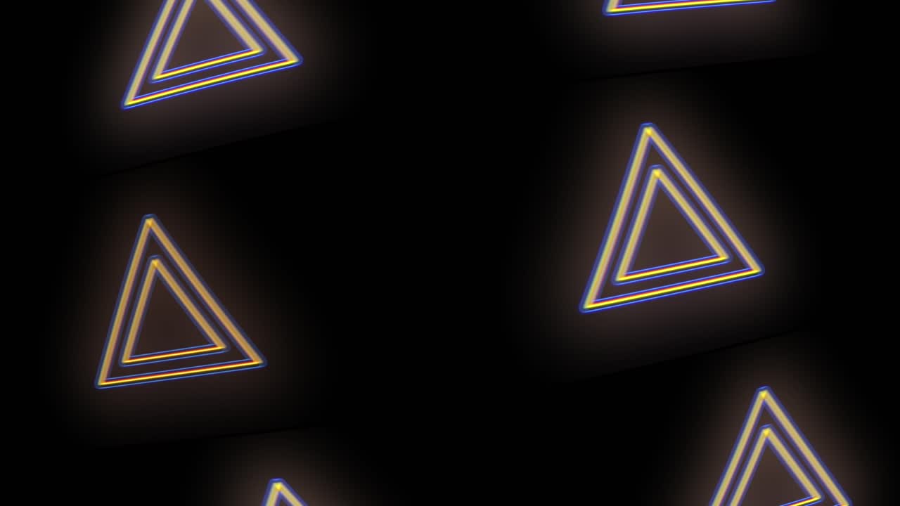 patrón geométrico de triángulos azul y amarillo neón