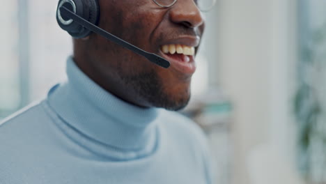 call center, help and business man in office
