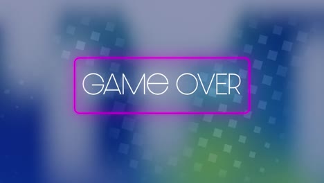 Animation-of-game-over-text-on-blue-abstract-background-on-digital-interface-of-video-game