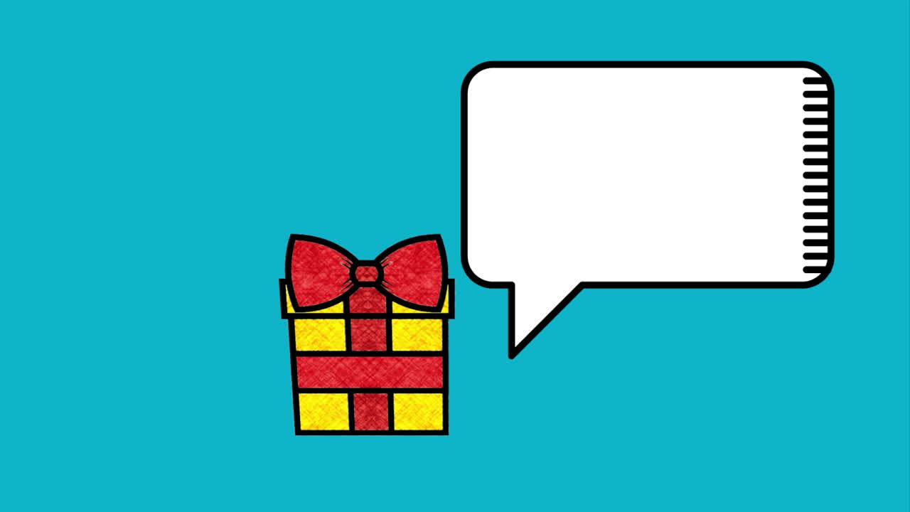 Immagine di regalo e nuvoletta di dialogo