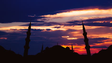 silhouette of a mosque at sunset