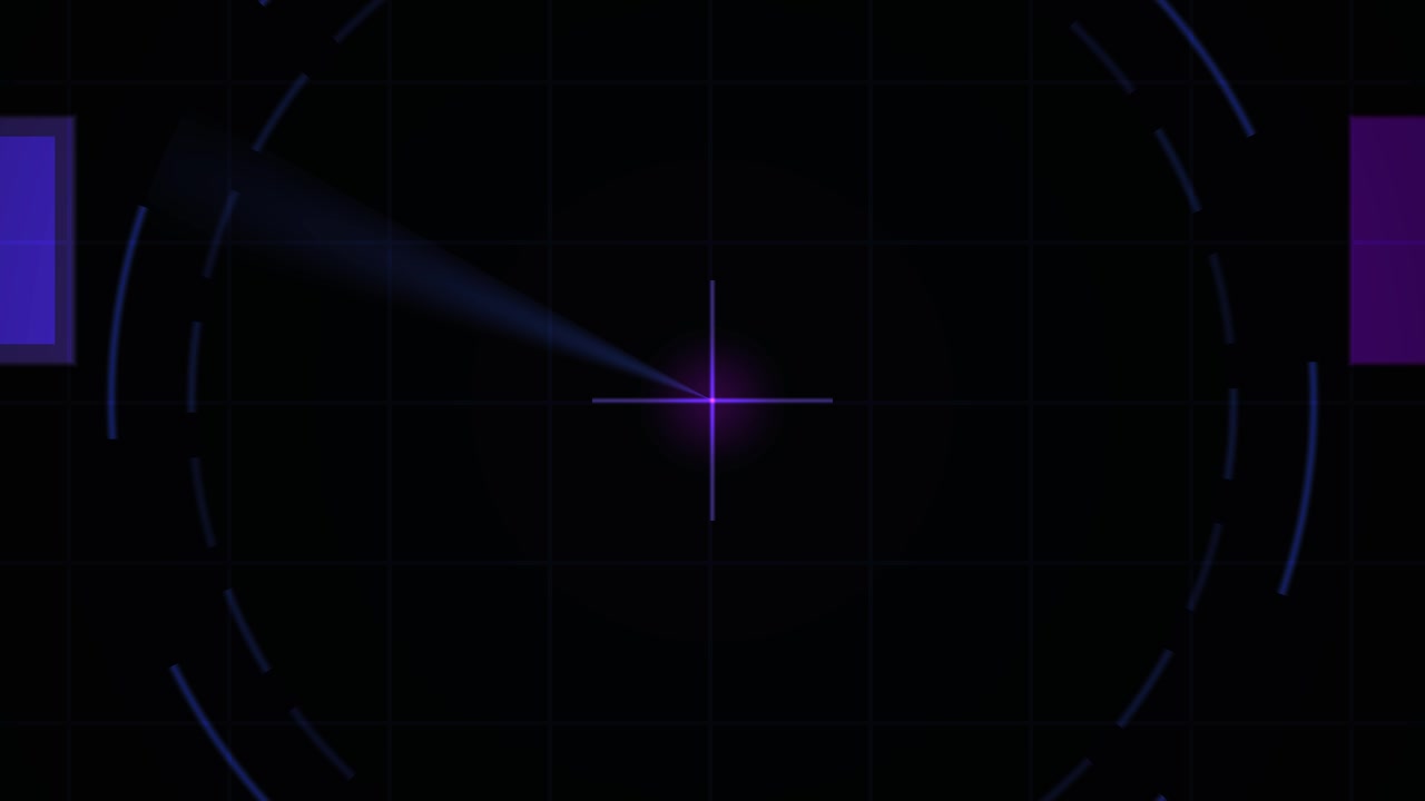 Futuristic Digital Radar Scanner with Rotating Light Beam
