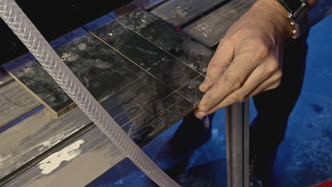 cutting tiles with a tile saw