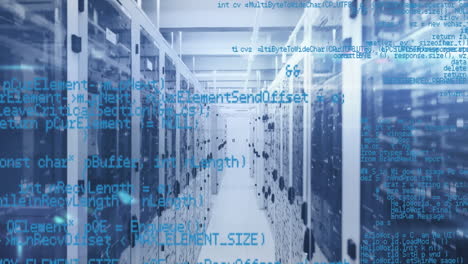 Animation of data processing over server room
