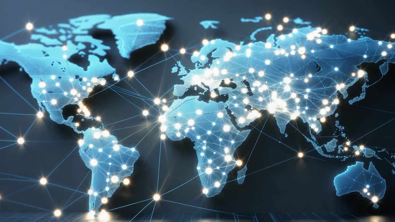 Global Network Connectivity on a Digital World Map
