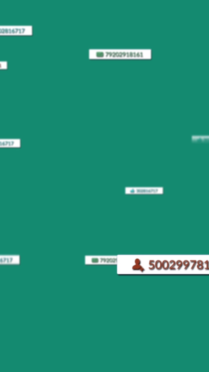 Animazione di elaborazione dati social media su sfondo verde