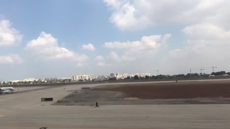 airport construction site with cityscape view