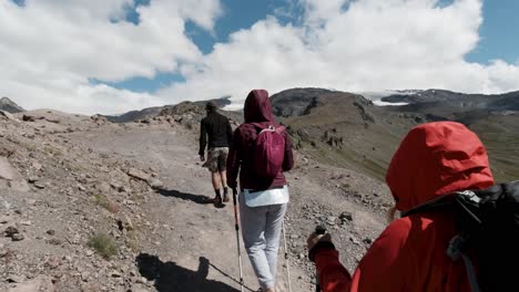 hikers on a mountain trail